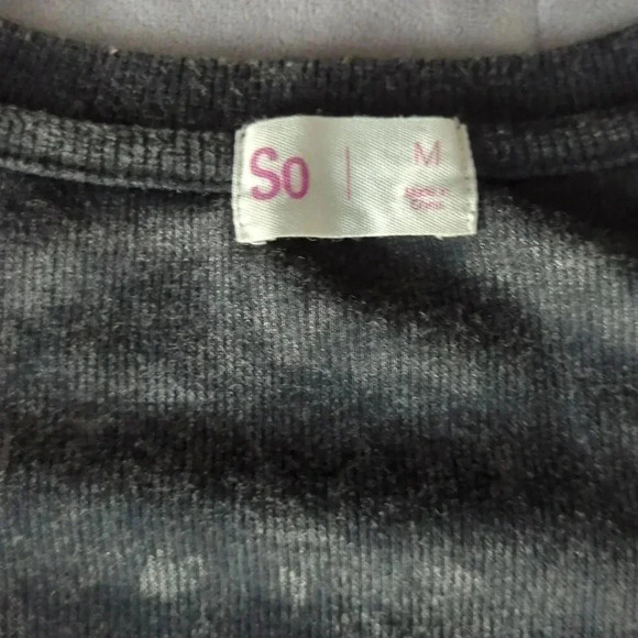 So juniors flutter sleeve mineral Black ribbed knit tee - Picture 4 of 8